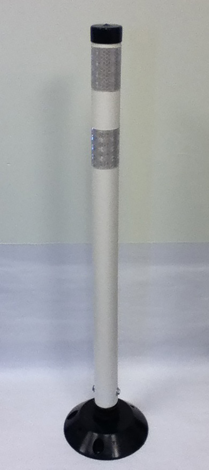 White Round Flexstake Delineator Post With Base